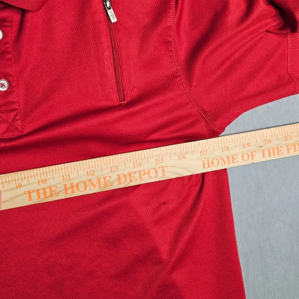 Scottevest Polo Shirt Mens Small Red Zip Pocket Performance Stretch Travel TEC - Picture 11 of 15